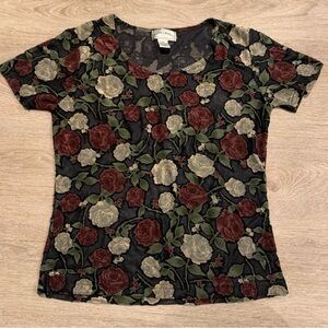 Vintage Frazier Lawrence Rose Mesh Top Size S